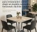 mesas con base central para restaurantes