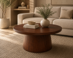 Mesa de Centro Redonda de Madera Tornillo Kaoba 80 cm